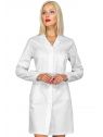 Blouse blanche avec élastique pour infirmière Singapour à manche longue 3 poches