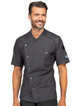 Veste de cuisine manches courtes professionnelle de travail à manches  courtes homme restauration cuisine hôtel serveur, VP777