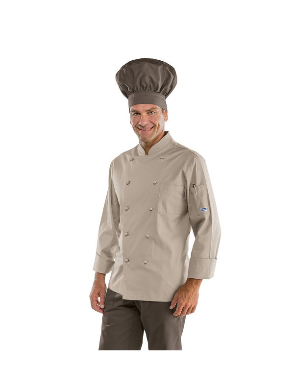 Hellery Unisexe Uniforme Veste de Cuisine Chef à Double Boutonnage Manteau Chef Professionnelle Blouse de Cuisinier Vêtement Manches Longue 
