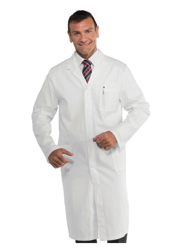 AIESI Blouse de docteur laboratoire pour homme 100% coton blanc sanforisé MADE IN ITALY taille 48 