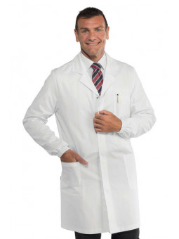AIESI Blouse de docteur laboratoire pour homme 100% coton blanc sanforisé MADE IN ITALY taille 44 