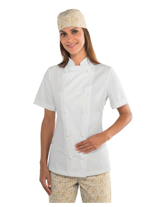 Veste de cuisine blanche pour Femme tissu Extra léger