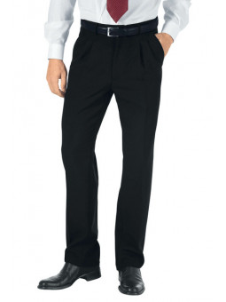 Pantalon a Pinces Taille Haute Homme Noir - Restauration et Réception/ Pantalons et Bermudas de Service 