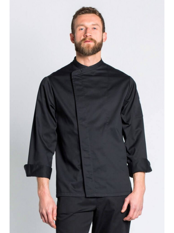 Veste de cuisine noire Couture Homme - Mylookpro