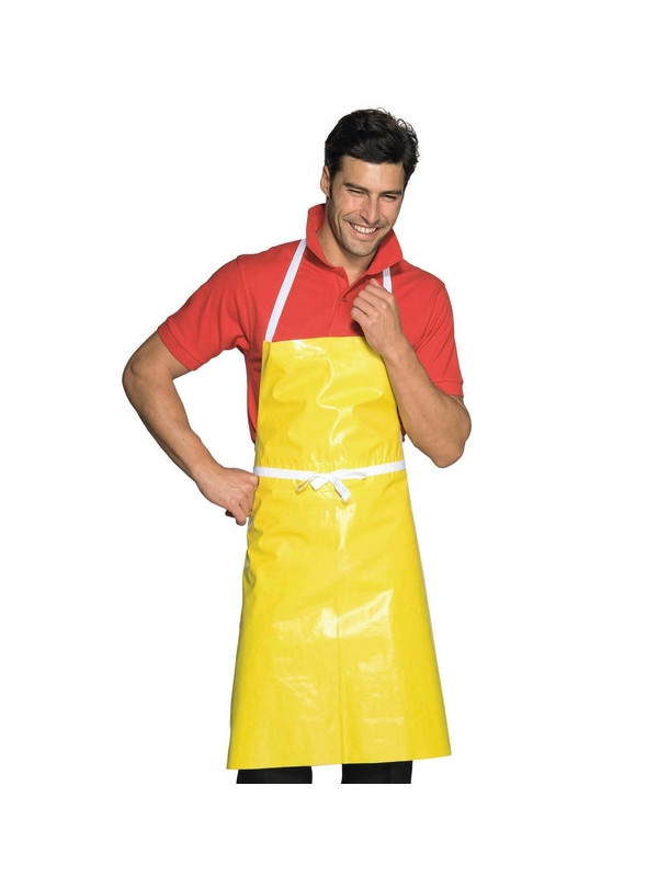 Tablier de cuisine en coton jaune h80cm PAOLO